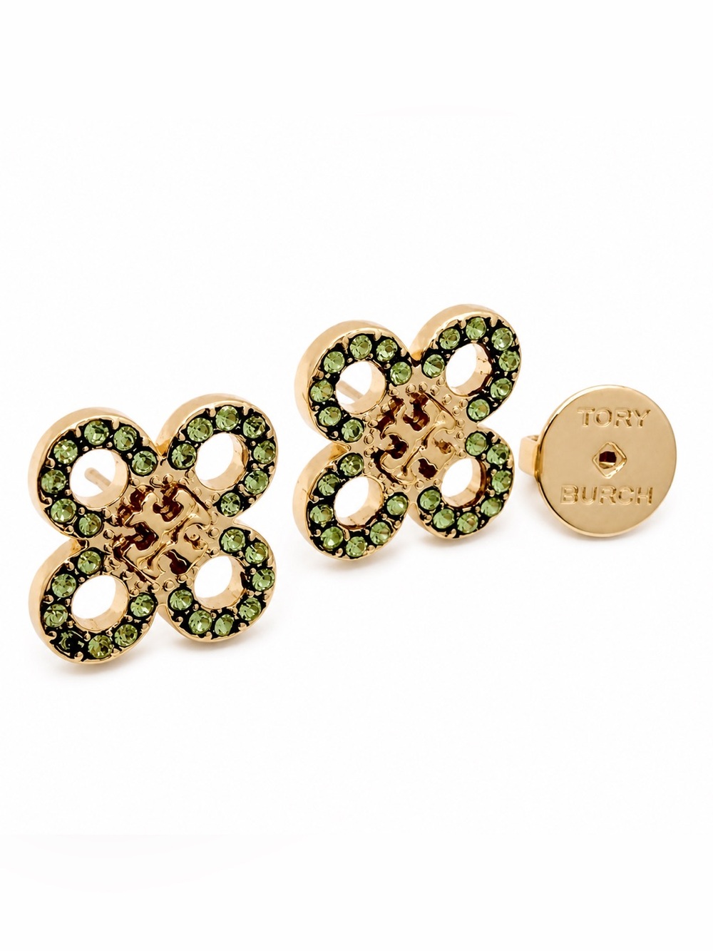 Tory Burch Small Kira Clover Pave Stud earrings